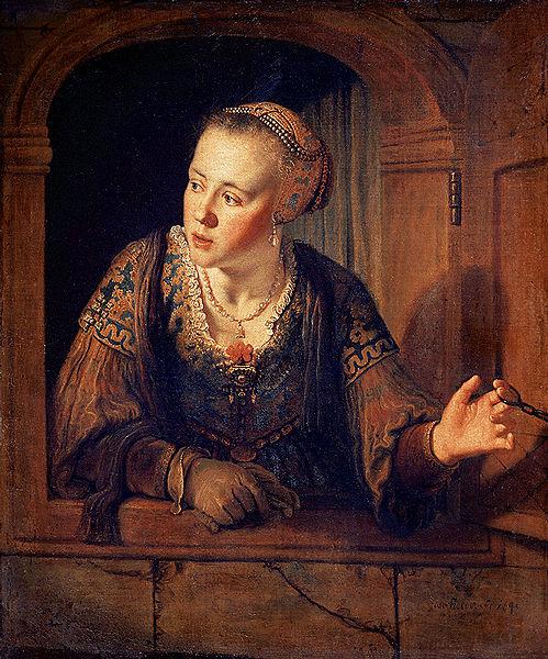 Jan victors Young woman at a window China oil painting art